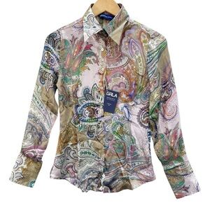 Georg Roth Silk Long Sleeve Button Down Shirt Size XXS